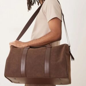 Vintage Leather Travel Duffle Bag for Weekend Getaways