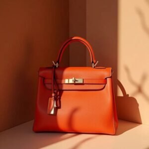 Orange Classic Mini Top Handle Bag