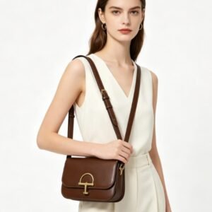 Classic Brown Flap Crossbody Bag