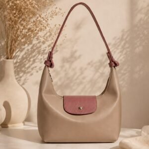 Beige & Mauve Minimal Shoulder Bag