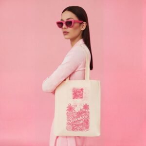 Summer Graphic Printed Canvas Tote Bag